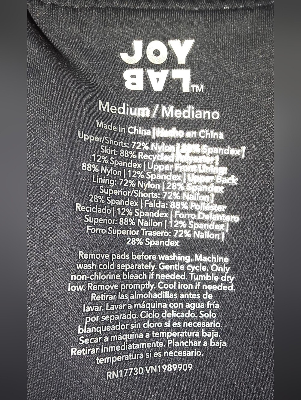 #A40 JoyLab Black Activewear Label Tag - Picture 7 of 9
